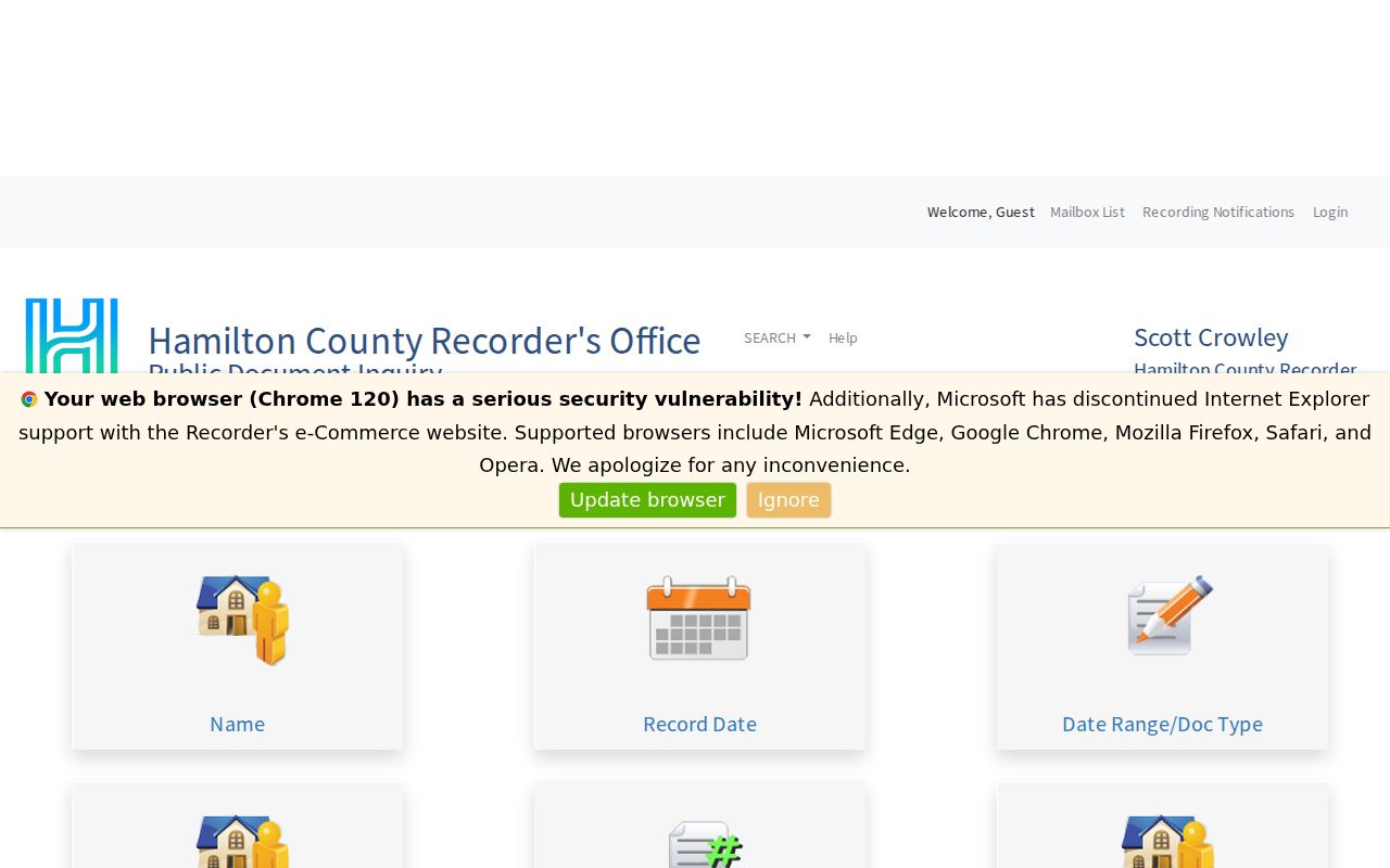 Delhi Township residents directory Hamilton County Recorder Acclaim search
