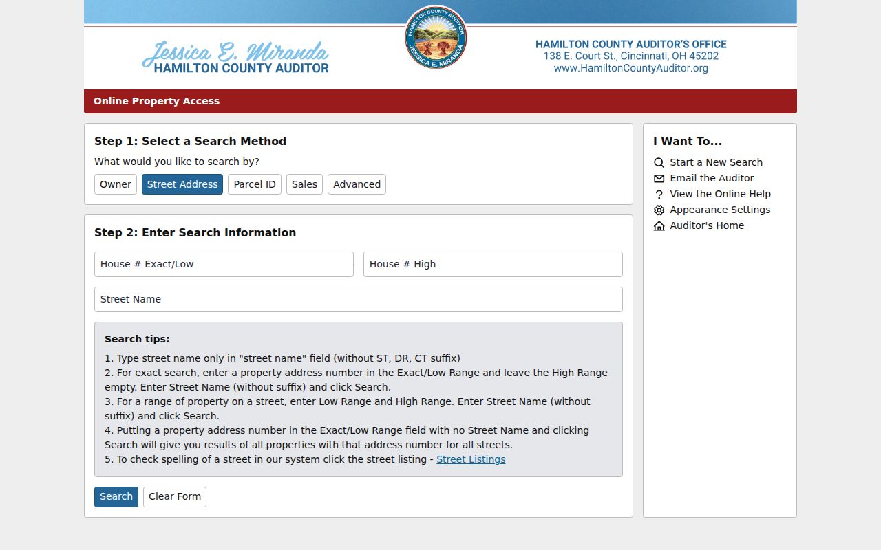 Delhi Township residents directory Hamilton County Auditor property search